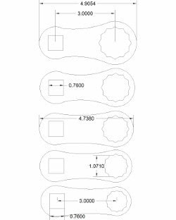5pc set Dog Bone Sizes: 24, 27, 30, 32, and 36mm "Pons" Special