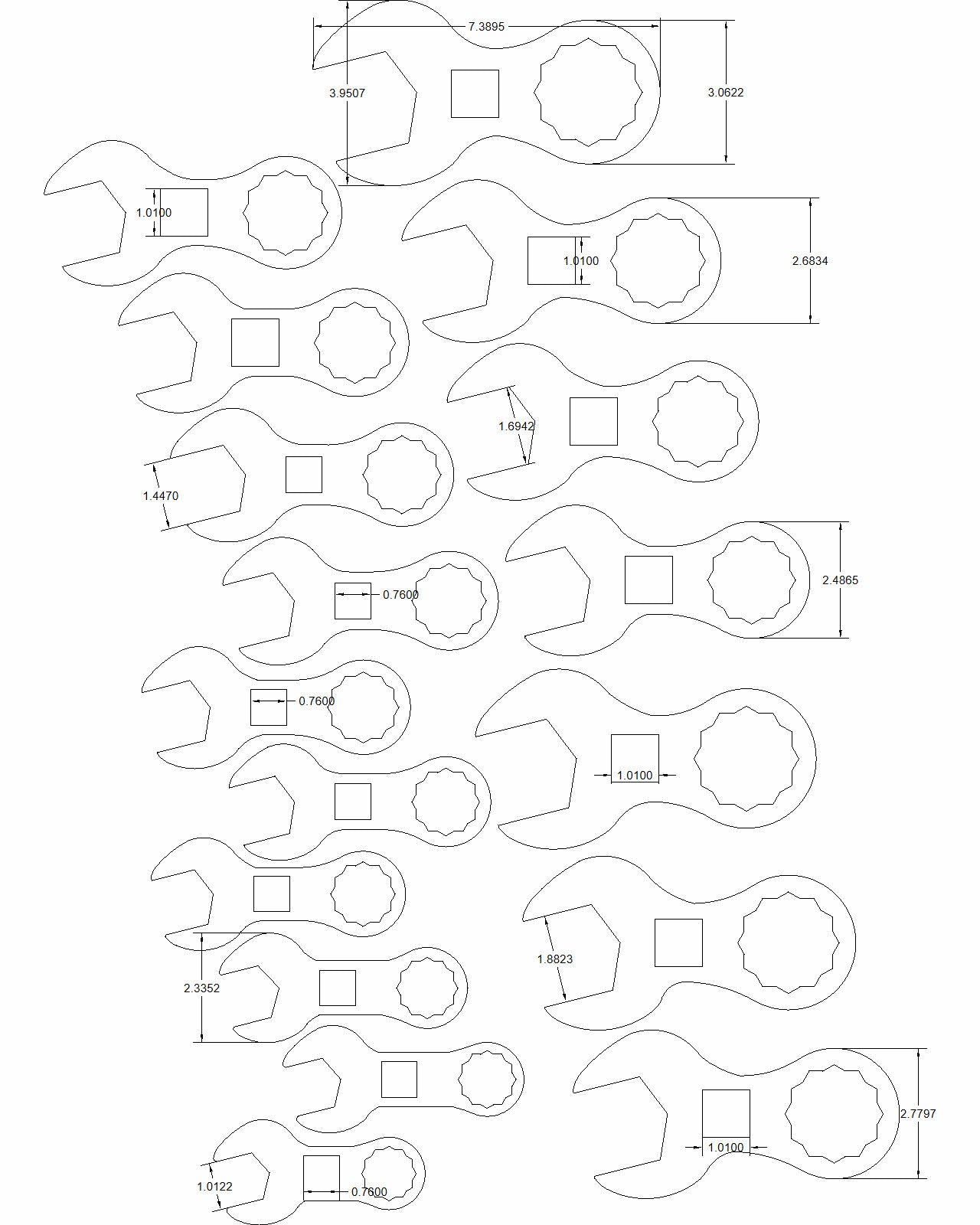 17pc Stubby Set 1-in to 2-in 12-point