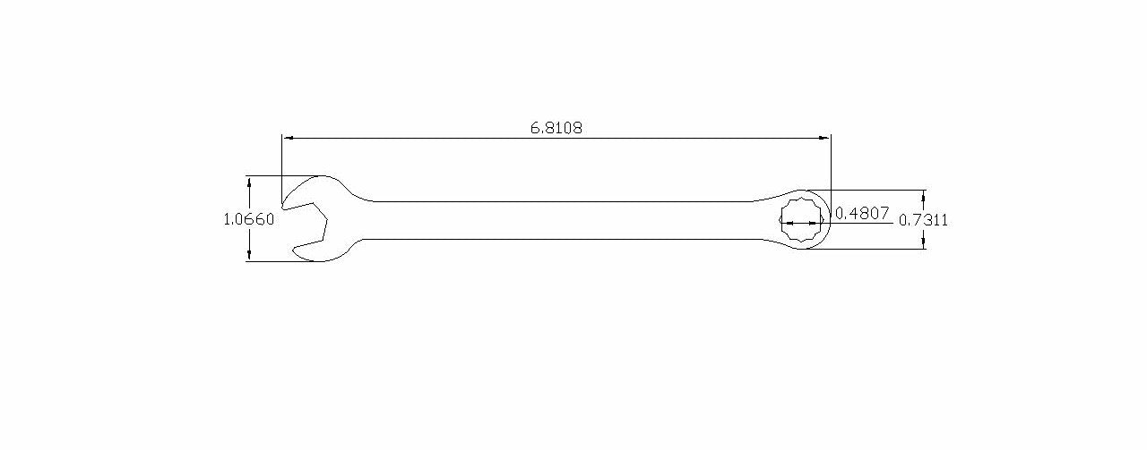 12mm Combination Wrench 12-point 7-inch in length
