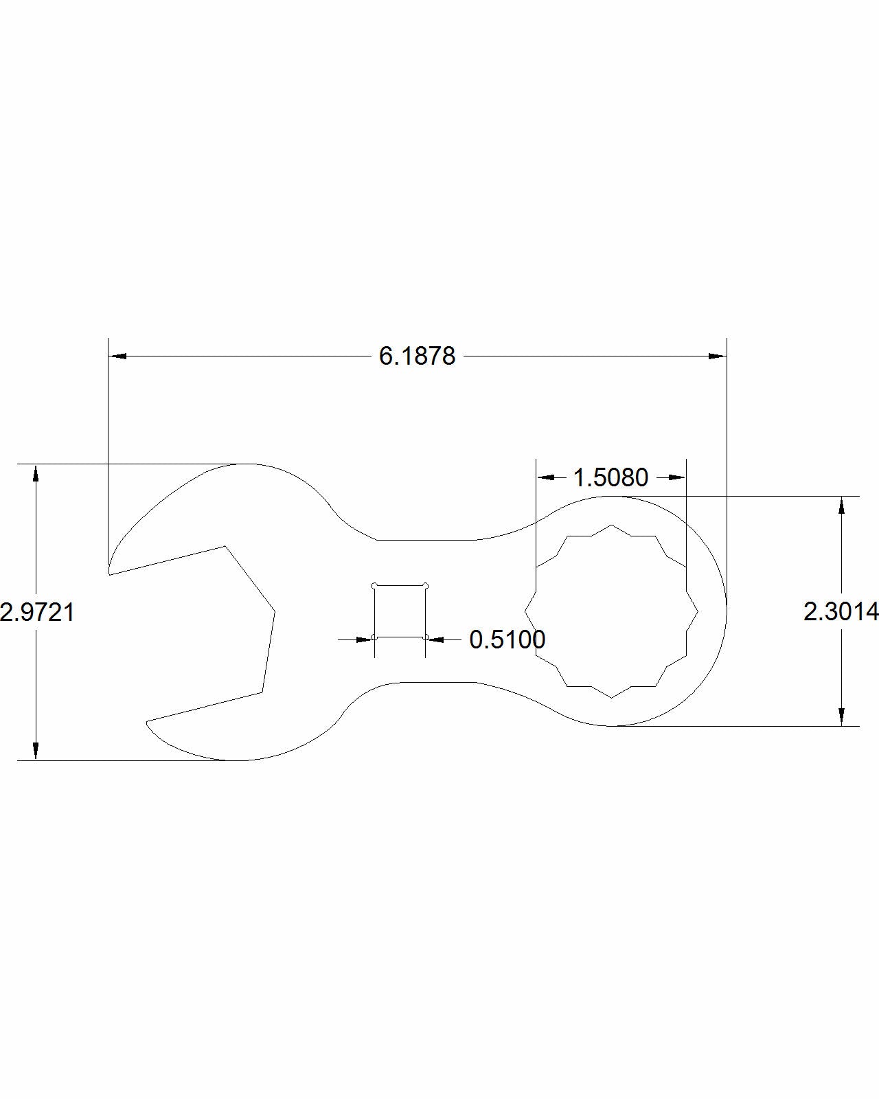 Bulletproof 1-1/2" Stubby Wrench