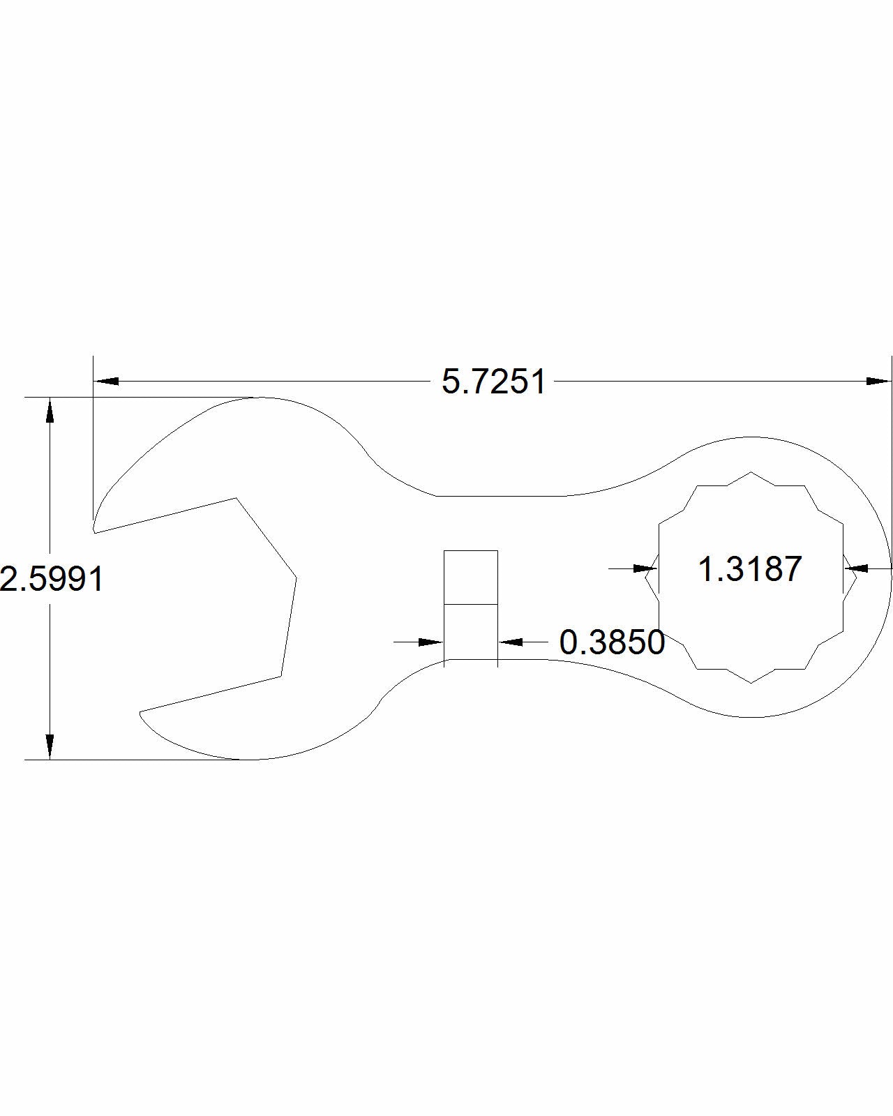 Bulletproof 1-5/16" Stubby Wrench
