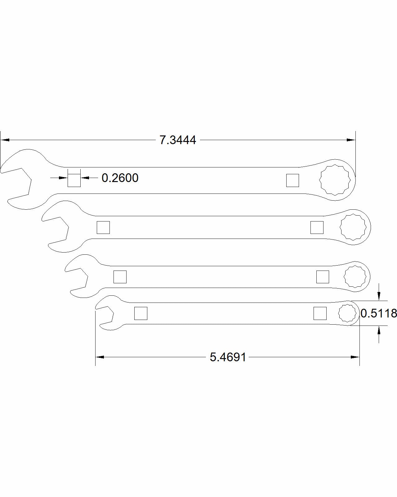 4pc set Combination Motorcycle mm kit 8, 10, 12, and 14mm