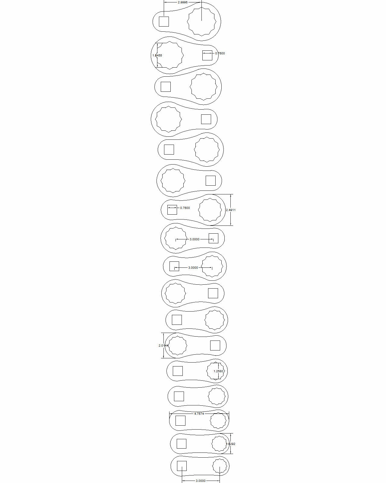 17pc set Torque Adapter Drives sizes 1"- 2"