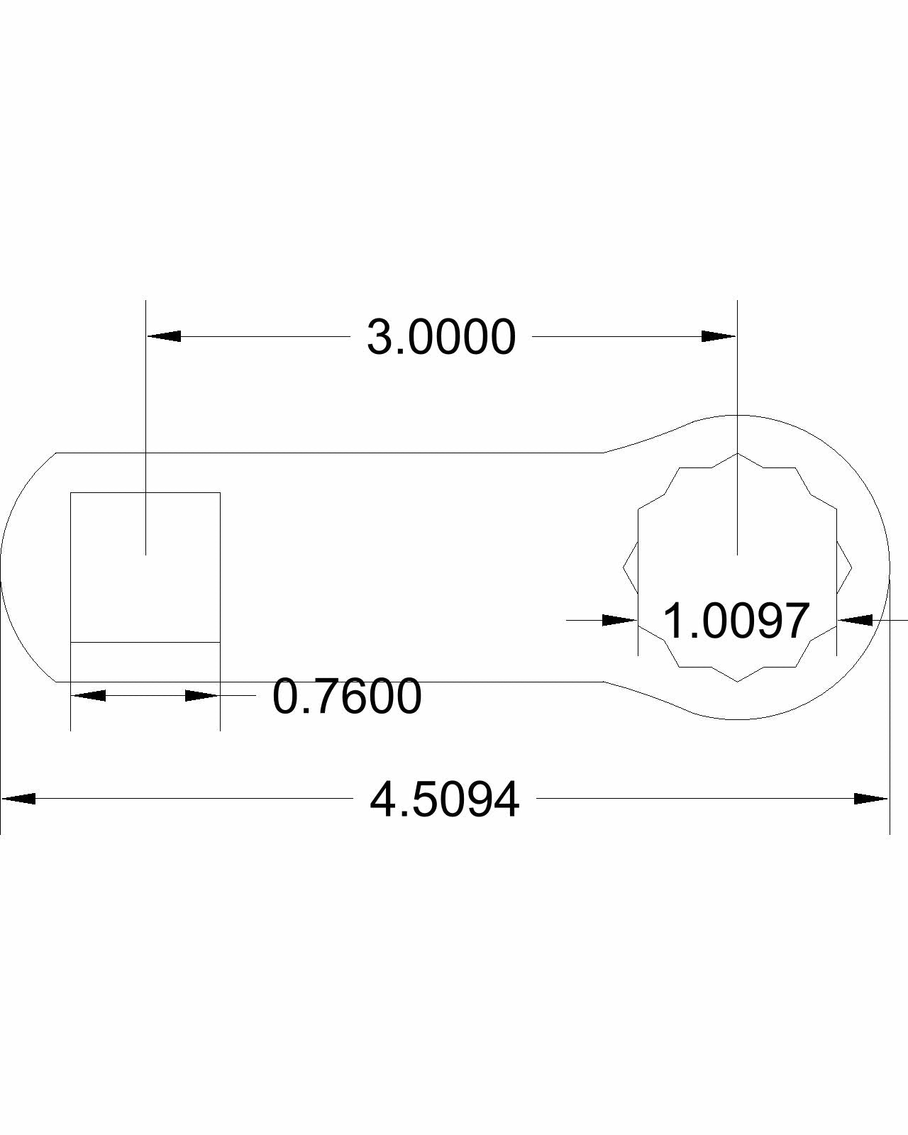 1-inch Dog Bone Torque Adapter 4000ft lbs at failure