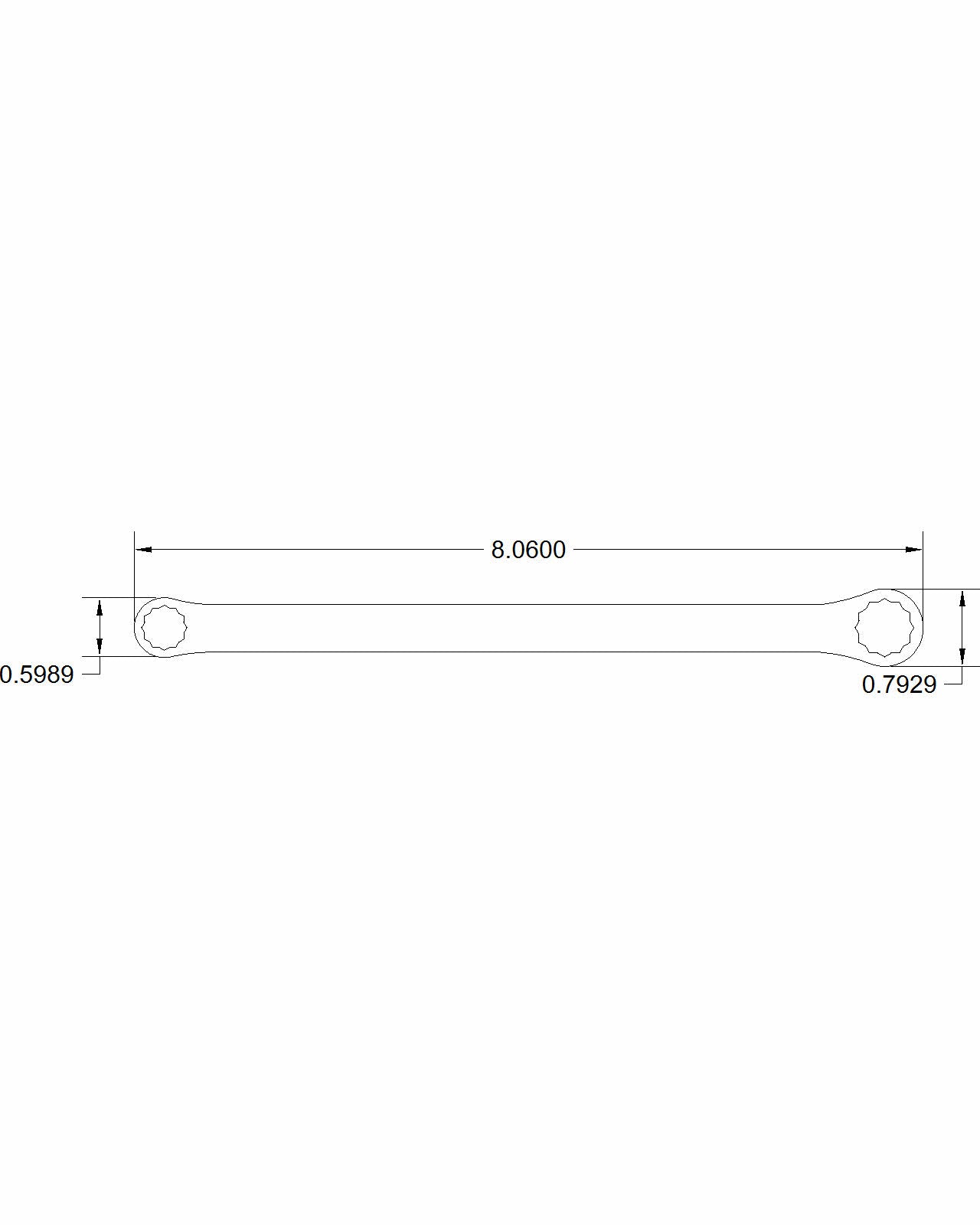 Technical drawing of a mechanical component with dimensions