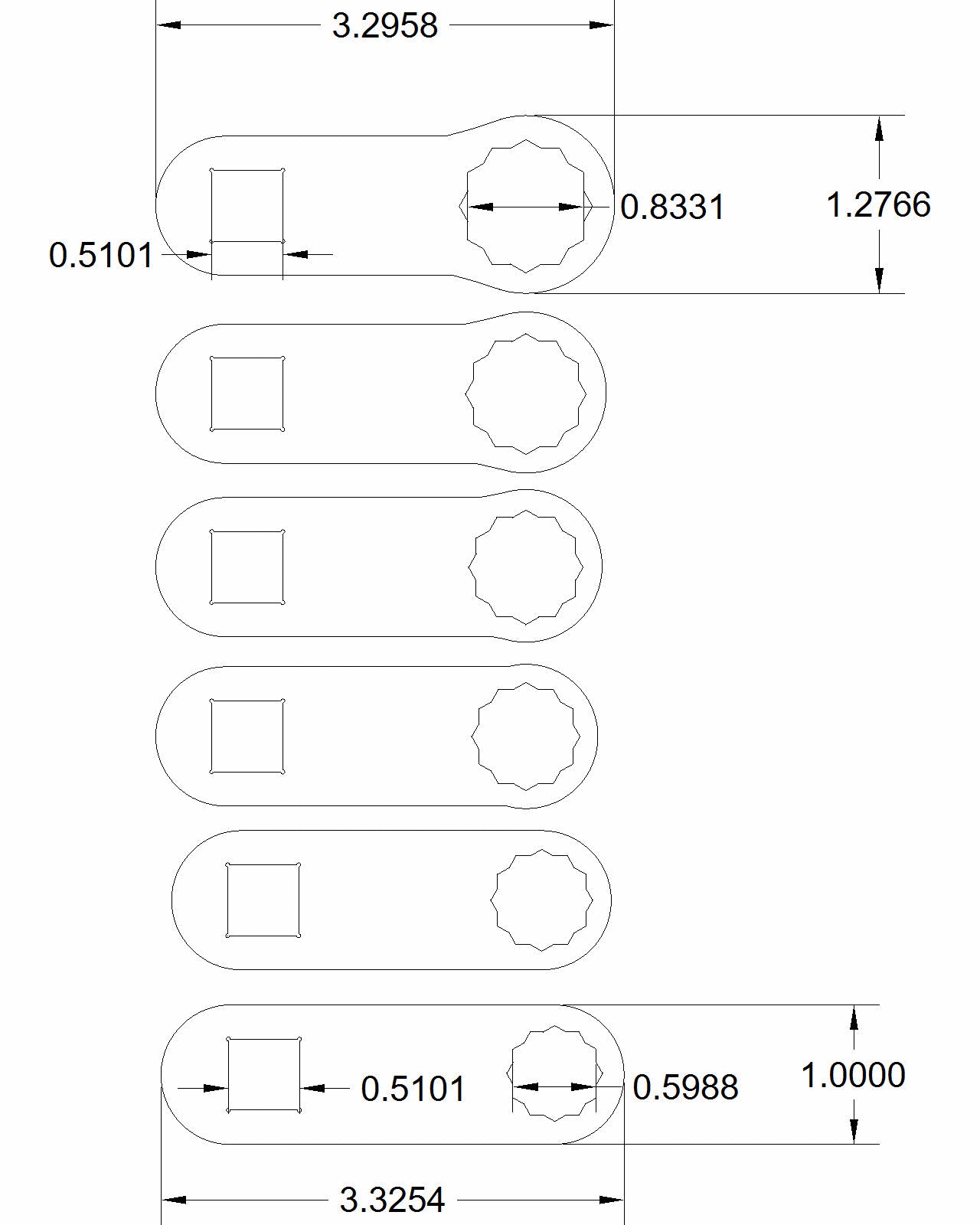 6pc "Greenlaw" special sizes: 15mm 16mm 17mm 18mm 19mm and 21mm