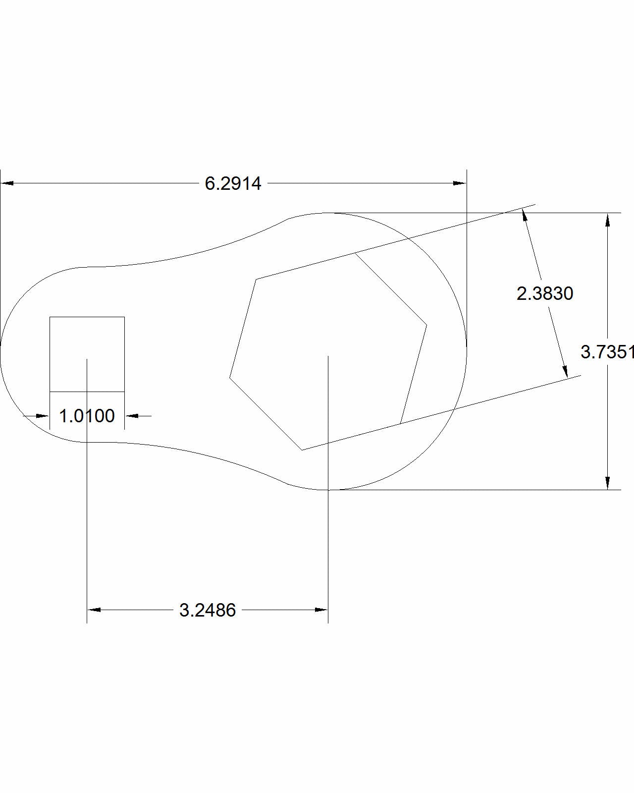 Bulletproof 2 3/8" Torque Adapter 6 point
