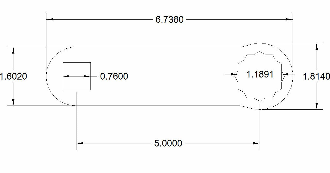 Dog Bone 30mm 5" Center-to-Center 6-point