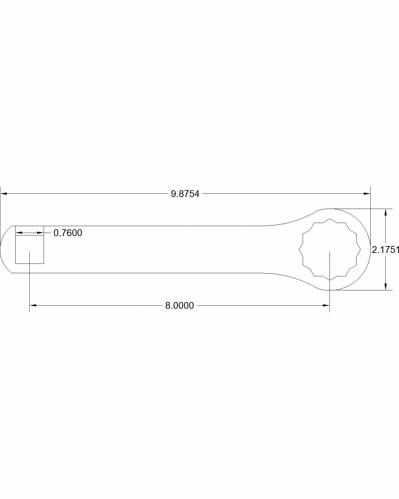 Dog Bone 36mm 8-inch Center-to-Center