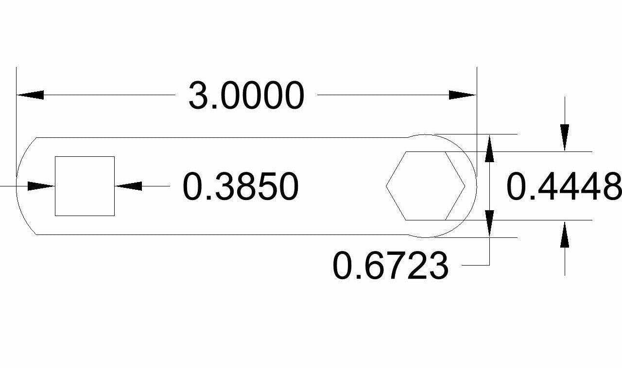 Dog bone 7/16 torque adapter-6 point