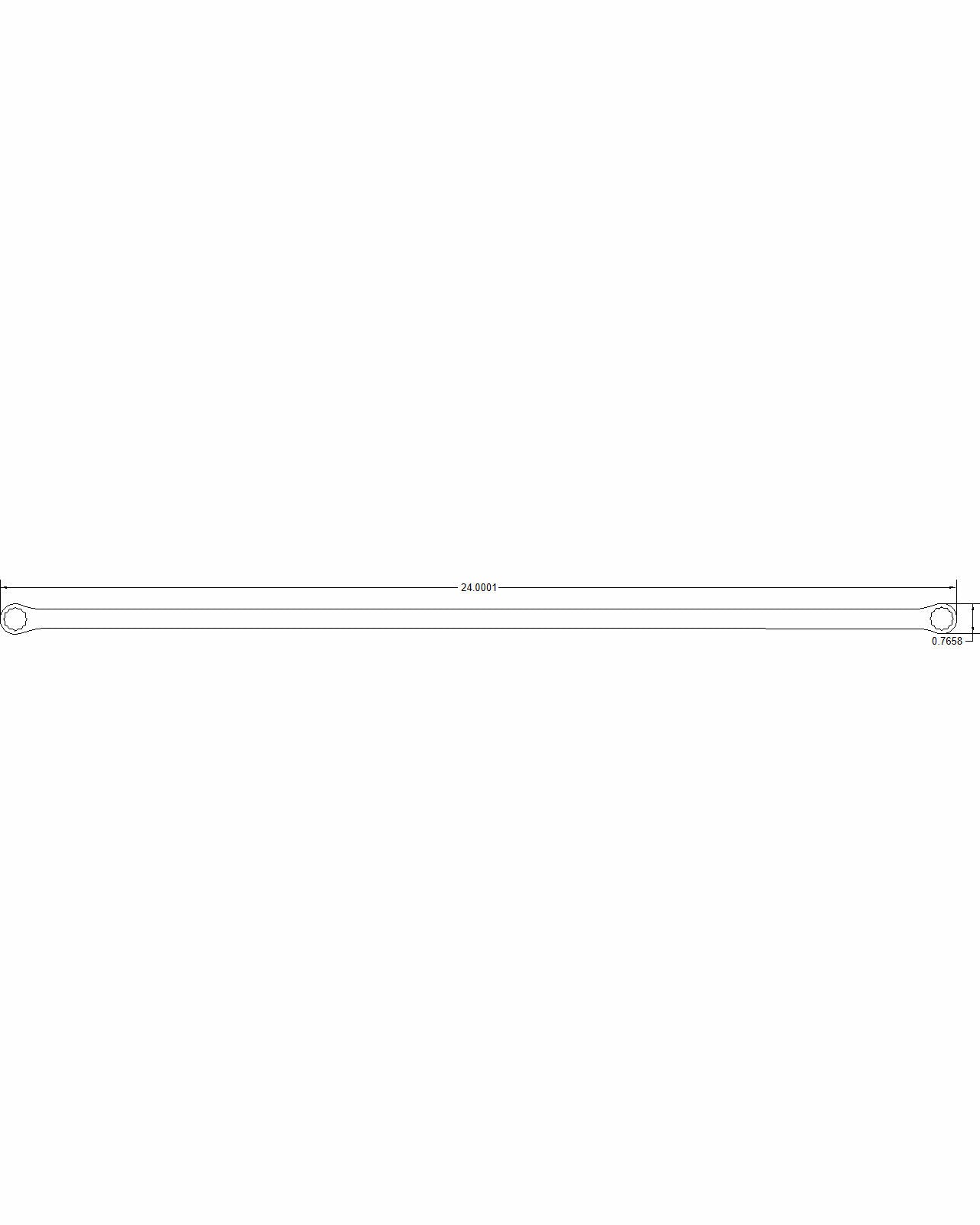 Bulletproof 1/2" Double Box End Wrench 24-inch long