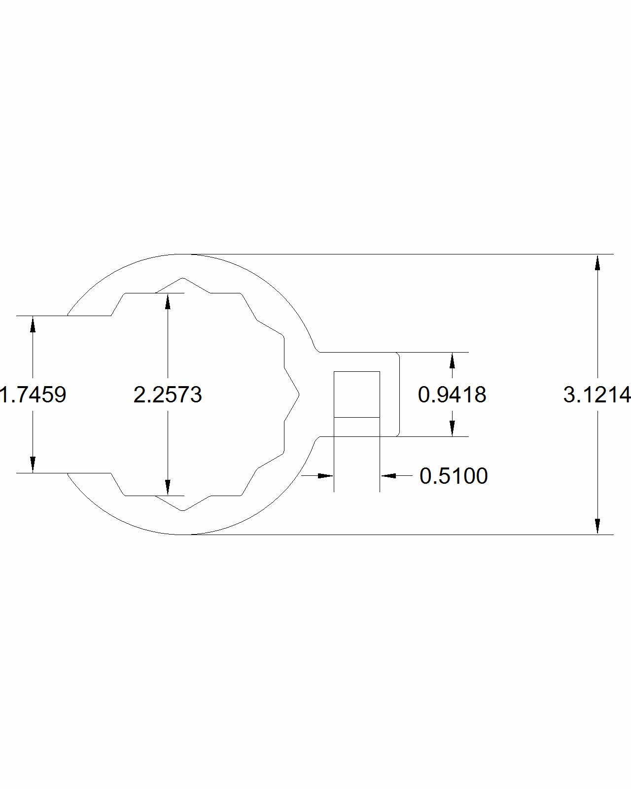 Bulletproof 2-1/4" Flare Nut Crow Foot