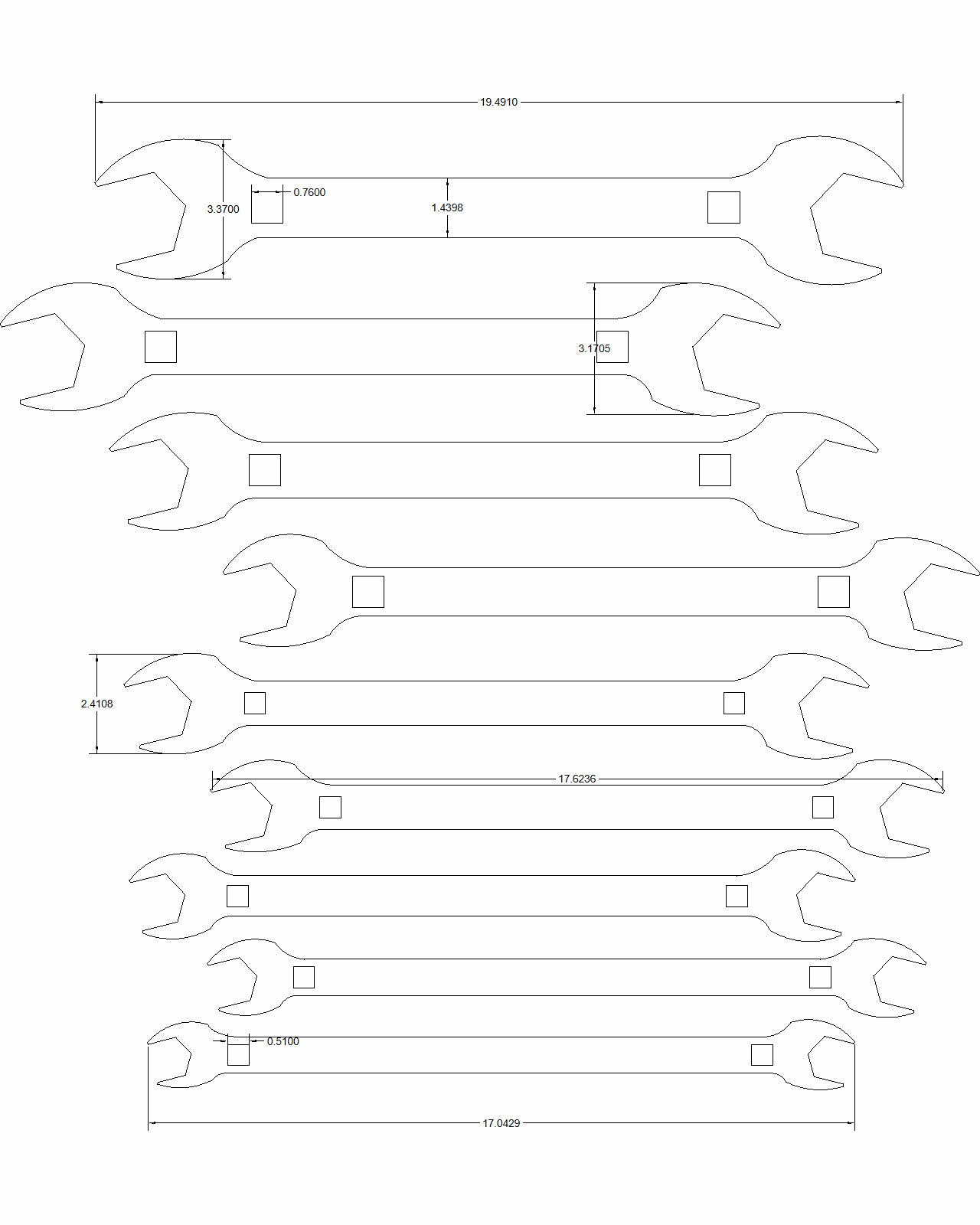9pc set "Laquiere" Special Dual SAE and Metric Double Open-End with 15-degree Offset