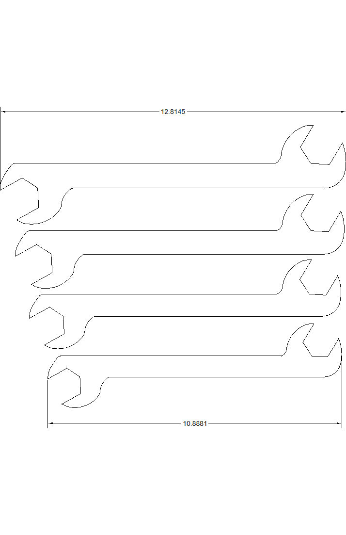 4pc set 1-1/16" to 1-1/4" Double Open End with 30/60 Degree Off Sets