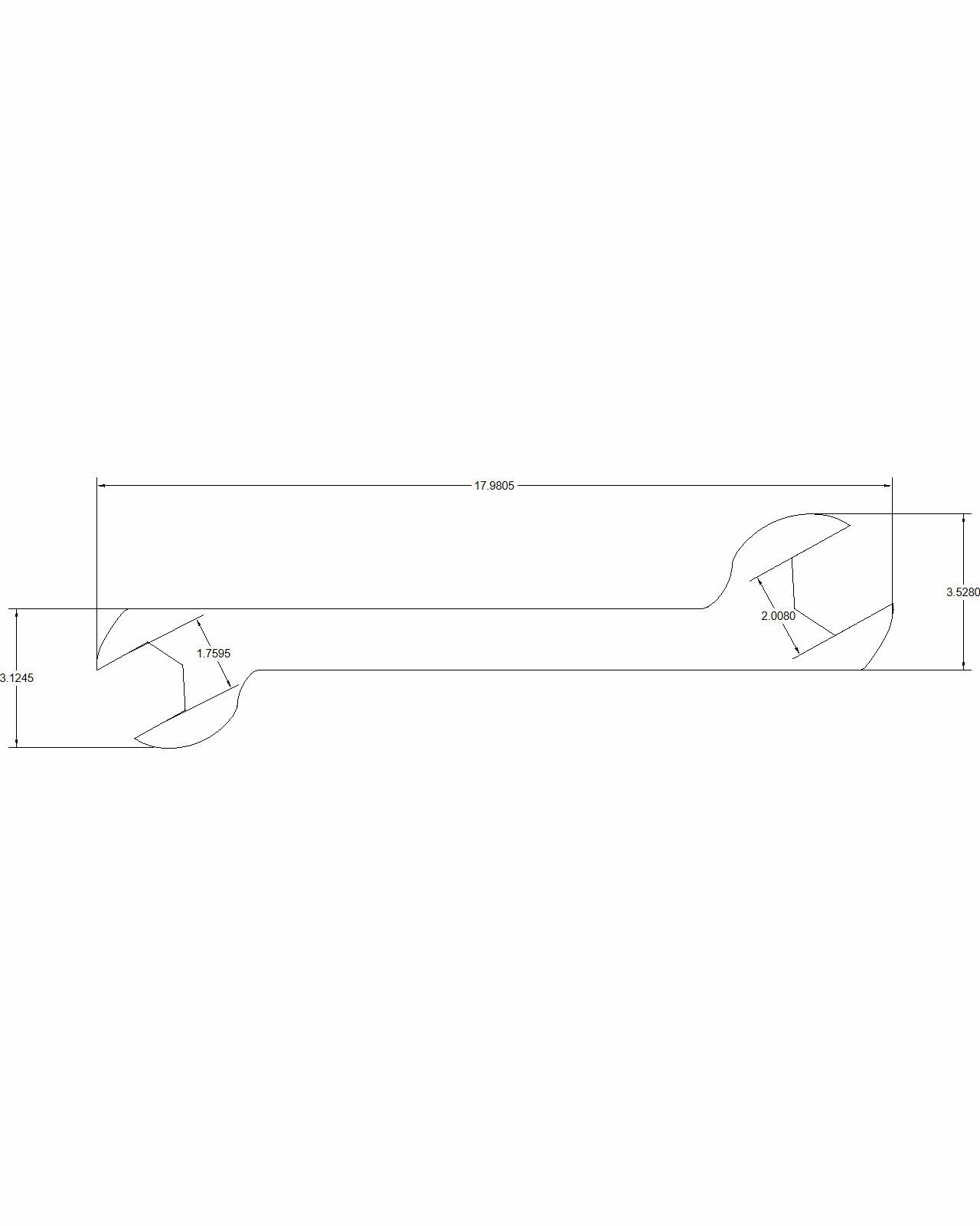 Double open end 1 3/4-inch and 2-inch 30 degree