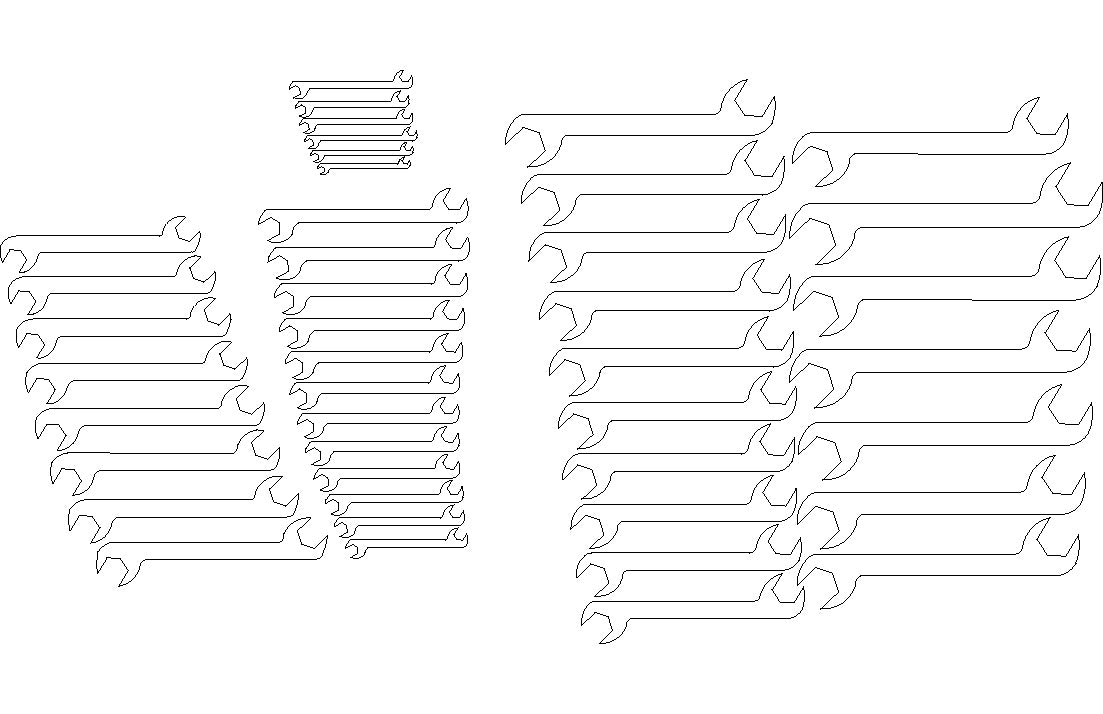 8mm-50mm Double open end 43 pcs. 30/60 degree off sets