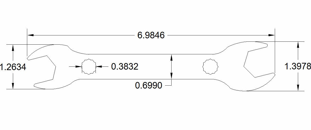 Samuel Strut Bone 3/8-12point with 11/16 and 3/4 open ends