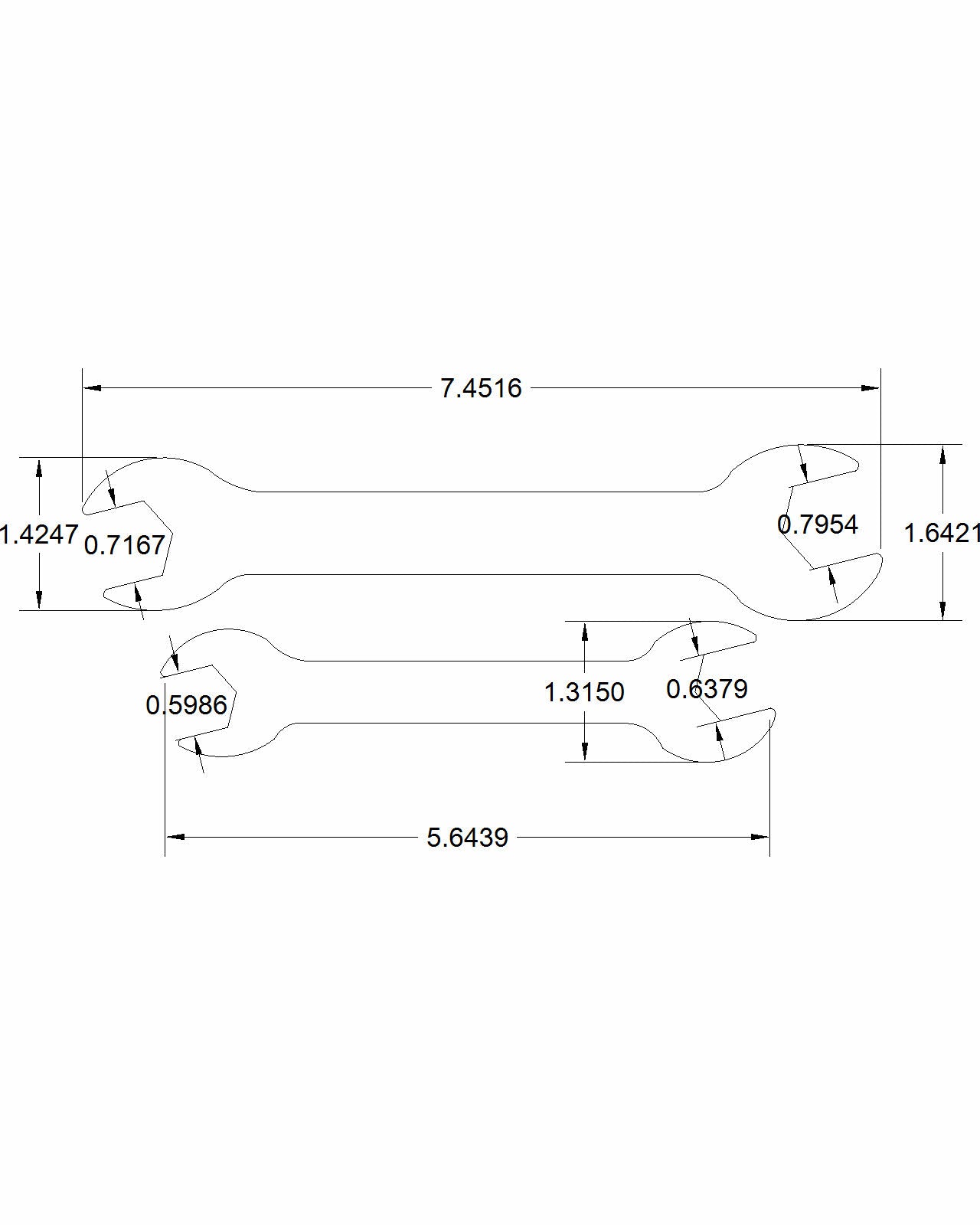 2pc 15+16 & 18+20 Metric Thin .120-in Wrenches Double Open-end fill in
