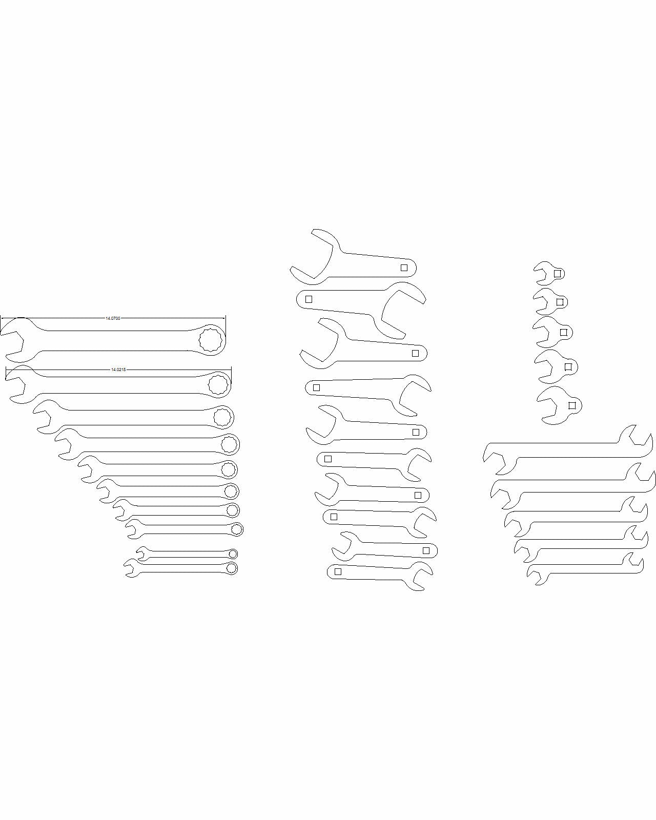 25pc "Posada" Custom Set in mm sizes Mix of Crow Foot/Double Open End/Service Wrenches