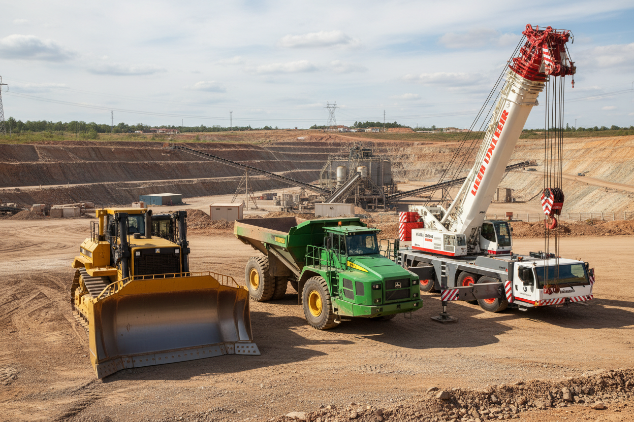 John Deere, Caterpillar, Liebherr Crane