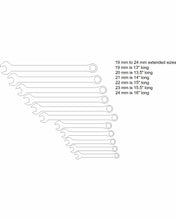 Load image into Gallery viewer, Modified Metric  set  17pc 12point 19mm - 24mm extended reach