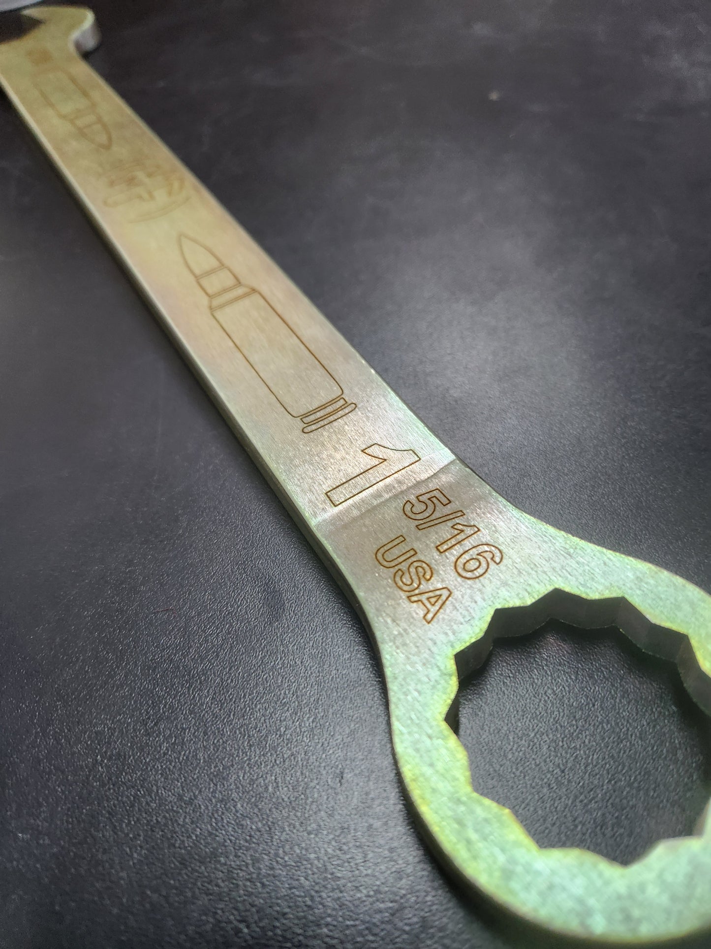 Made from bulletproof material—marked with a bullet to prove it.