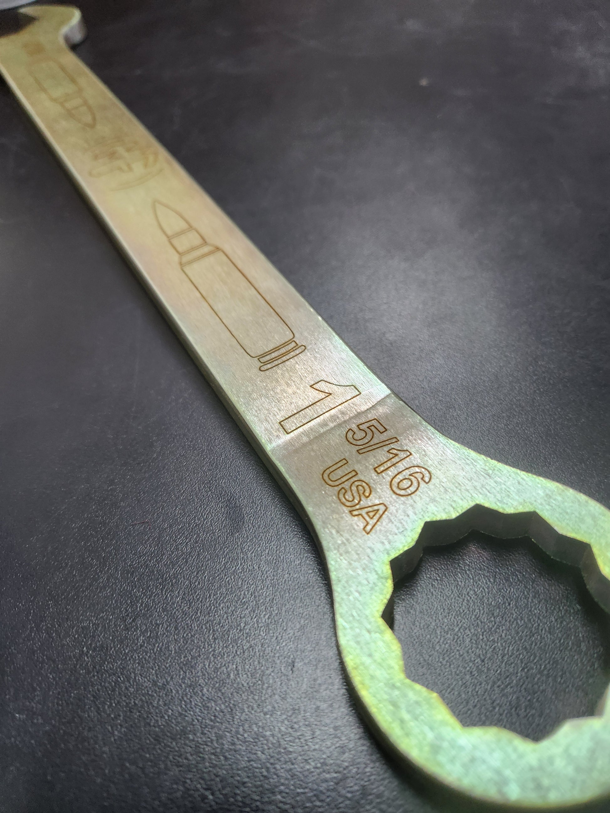 Made from bulletproof material—marked with a bullet to prove it.