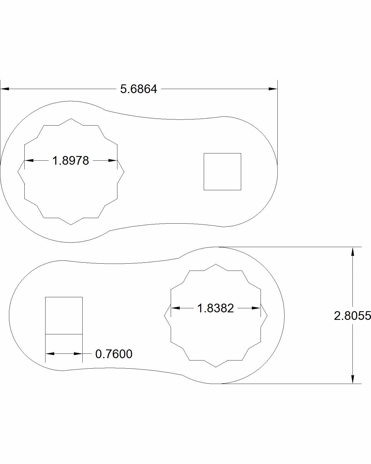 2pc set 47mm and 48mm Dog Bone "Burden" Special