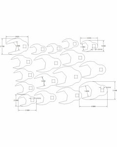 SAE 1-inch to 2-inch Crows Foot 17-pc
