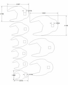 mf-cf 27-60 Bulletproof crows foot 9-piece mm