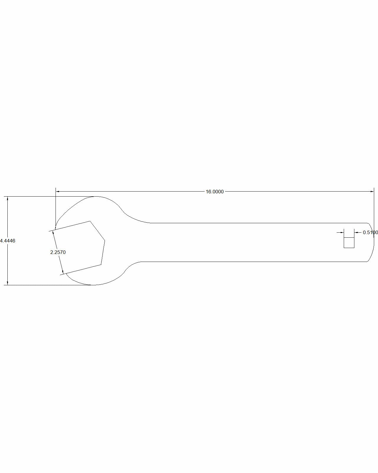 Bulletproof 2-1/4" Crows Foot Torque Adapter extended 16-inches long