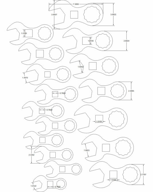 17pc Stubby Set 1-in to 2-in 12-point