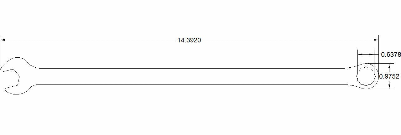 Bulletproof 16 mm Extended Length Combination Wrench