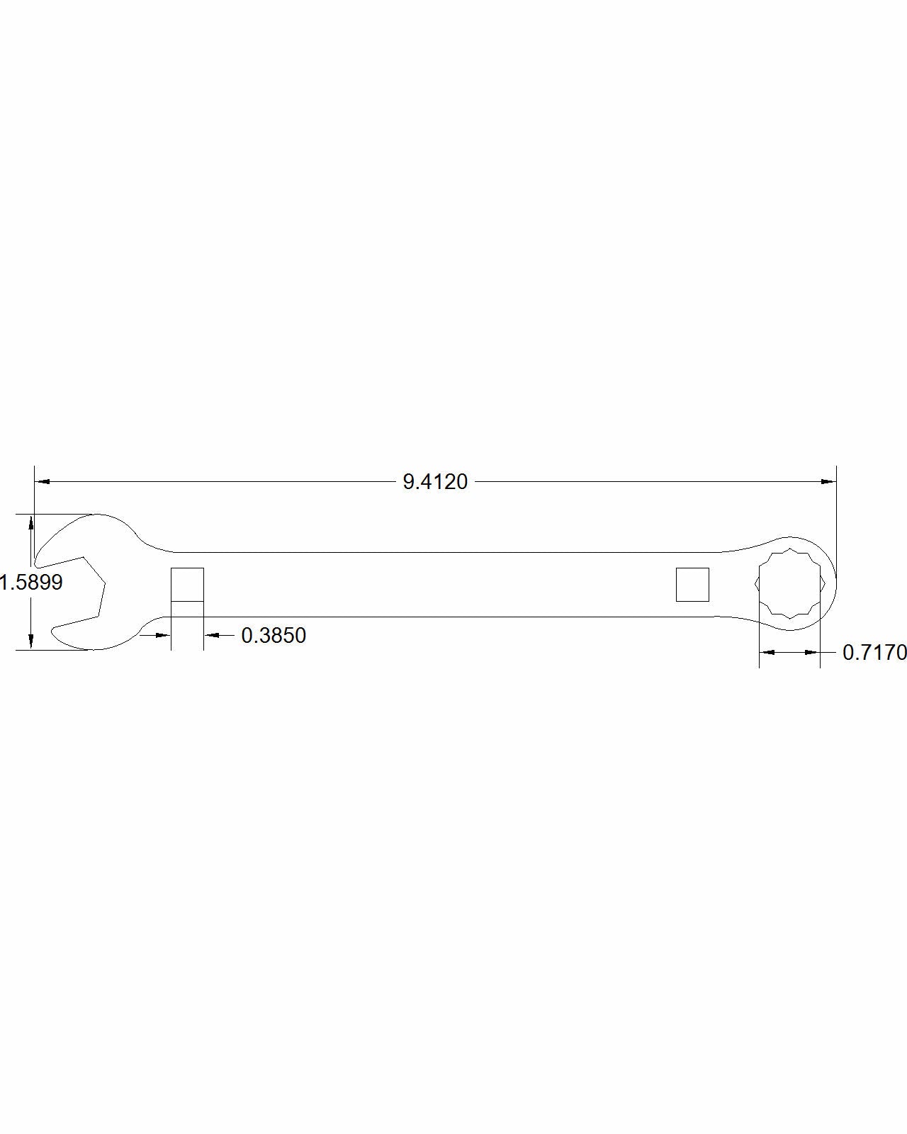 Bulletproof 18 mm Combination Wrench with ratchet cutouts