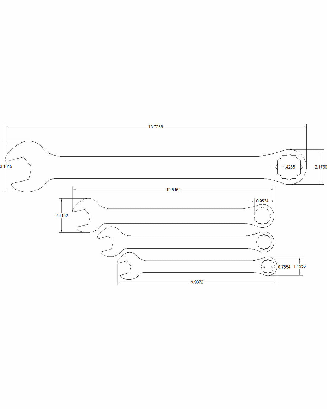 19mm, 21mm, 24mm, 36mm 4pc