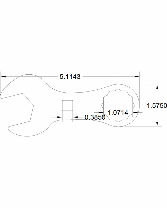 Bulletproof 1-1/16" Stubby Wrench