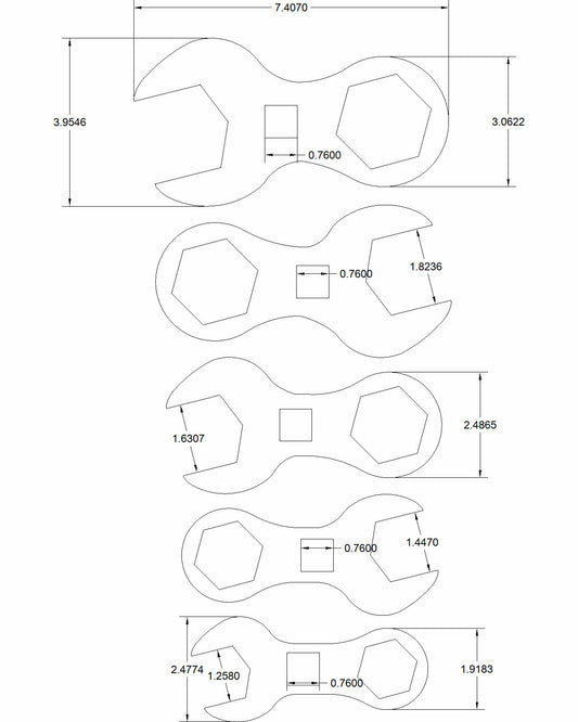 5pc set "Horton Pump" Special SAE Stubby