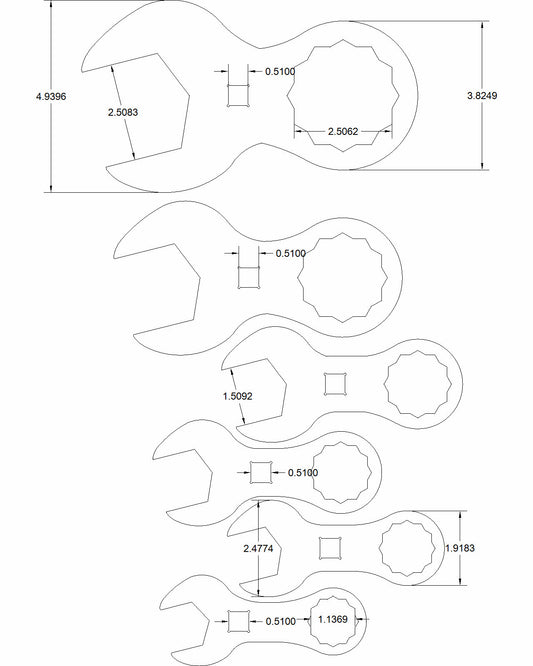 Reveley 6 pc. stubby set