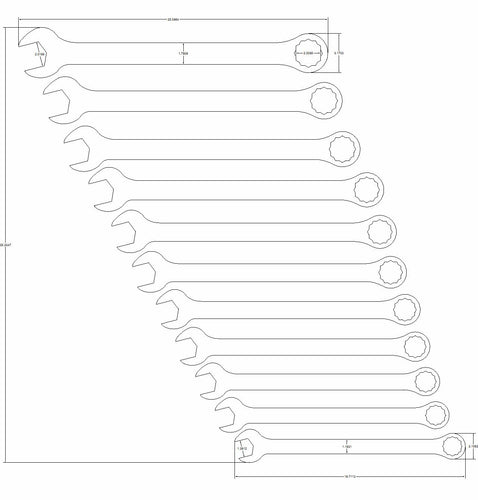 1in. thru 2in. Standard  17 pcs.