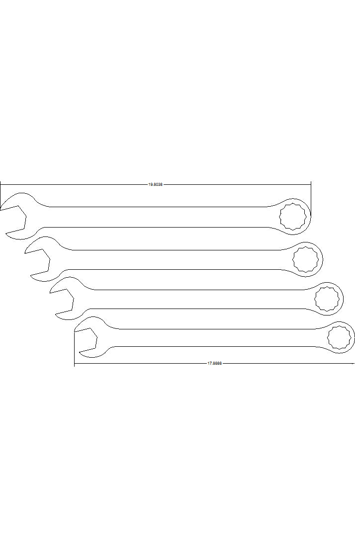 1 5/16 to 1 1/2 combination wrench 4 pc.