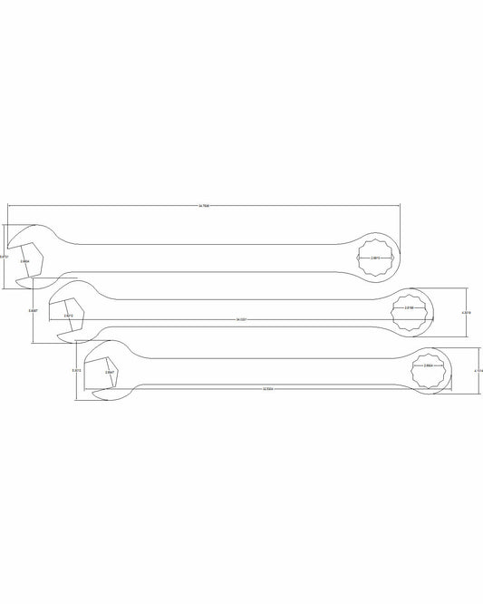 Bulletproof 3 pc. set 2 11/16", 2 13/16", 2 7/8" Combination Wrench Set
