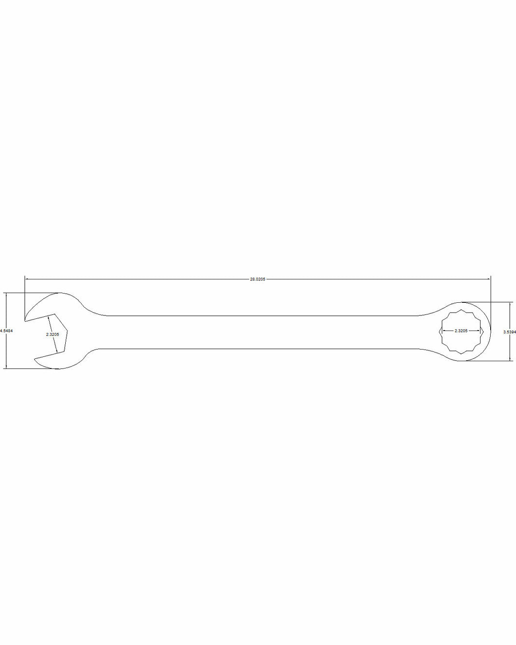 2 5/16 Combination drive wrench