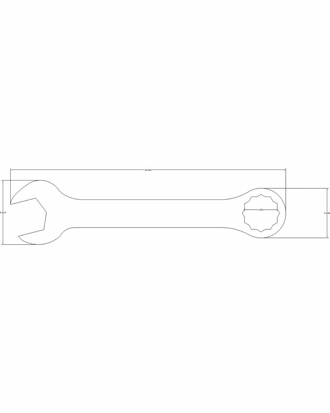4 1/4 Combination drive wrench