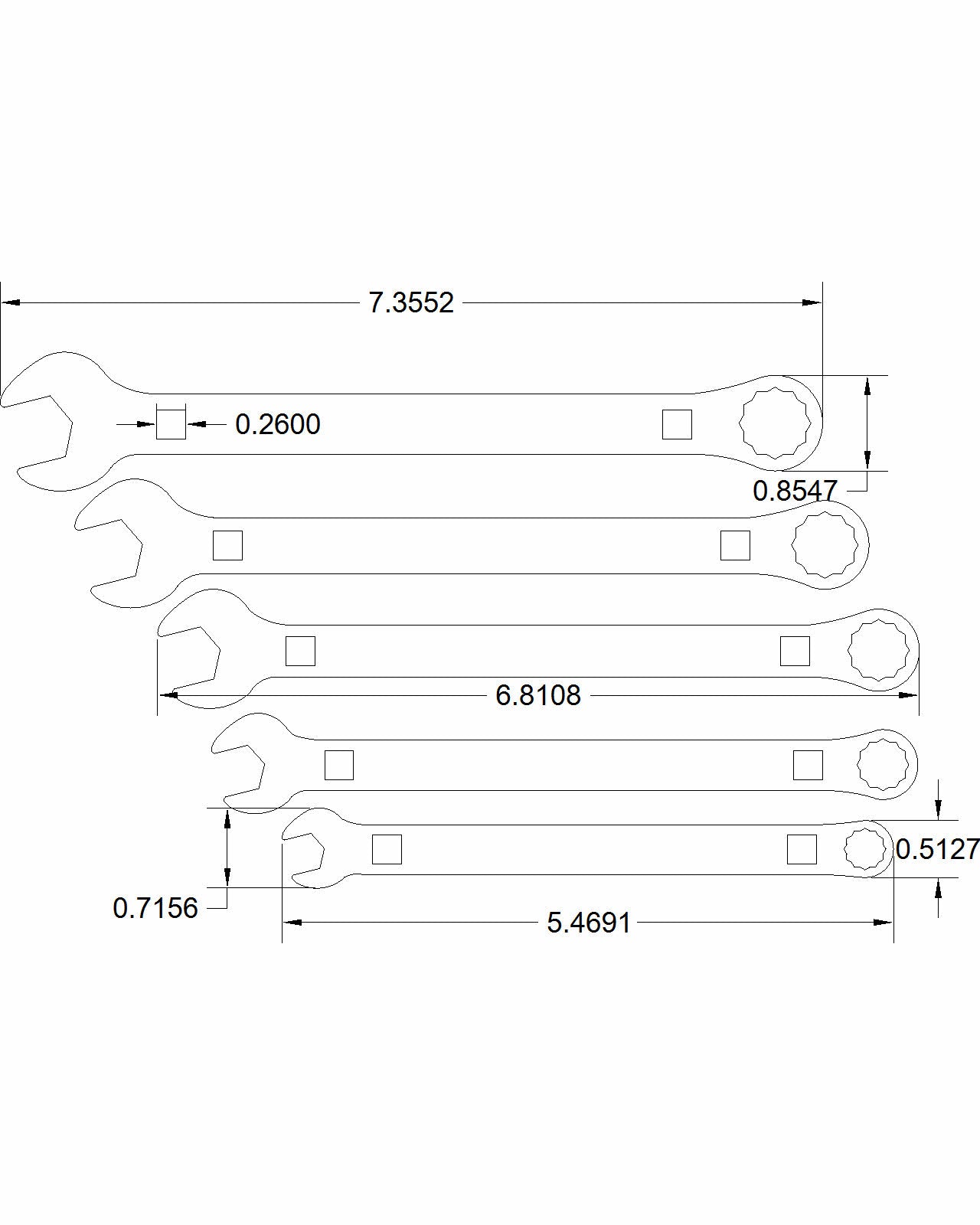 5pc set Motorcycle kit with 8mm, 10mm, 12mm, 13mm, and 14mm
