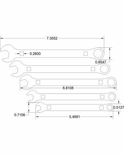 Motorcycle mm kit 8, 10, 12, 13, 14 5pc