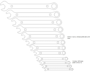 SAE drive set bulletproof 12pc 12 point