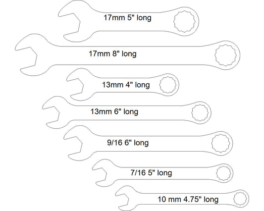 Trick Turbo Set 7pc.  3/16" thick