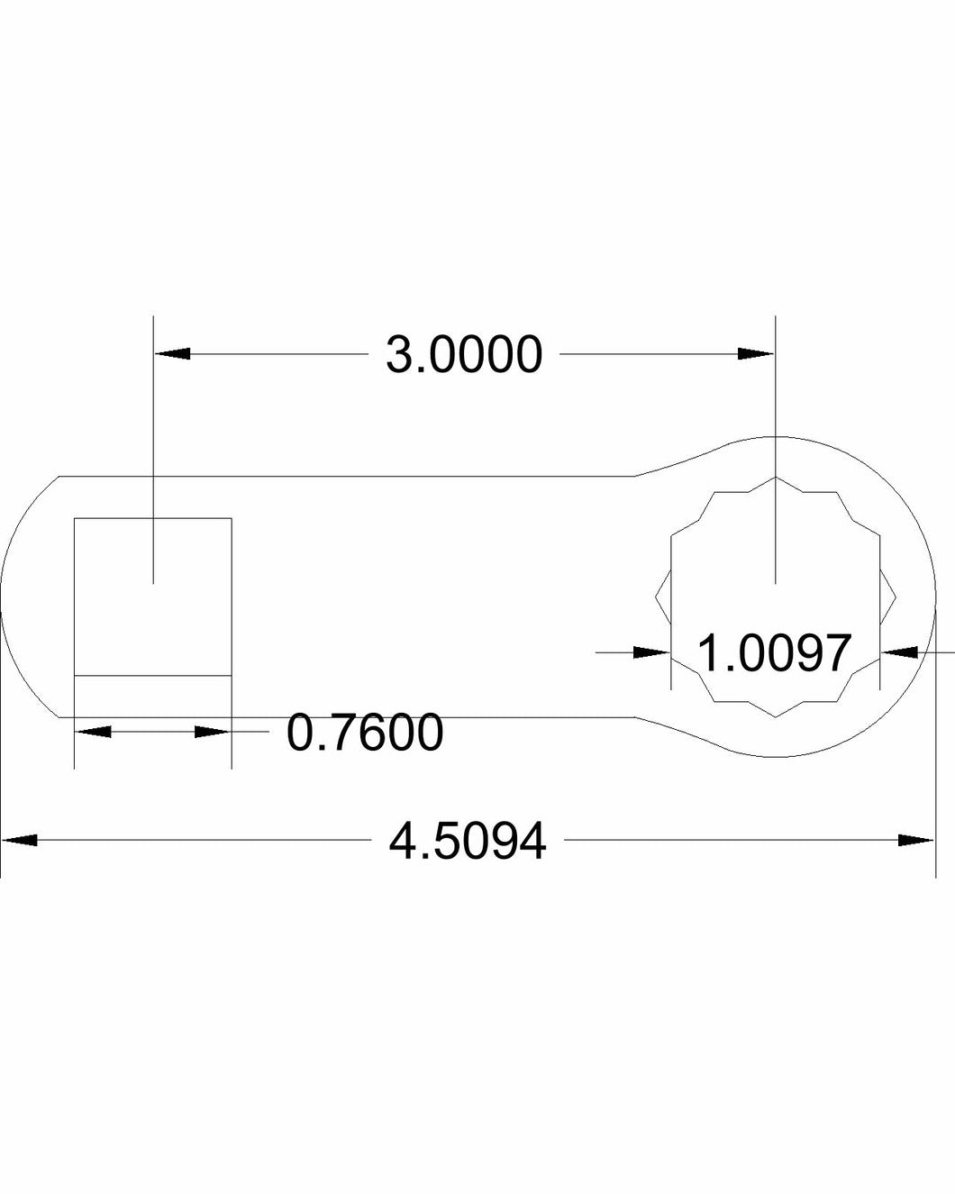 1 inch torque adapter 4000ft lbs at failure