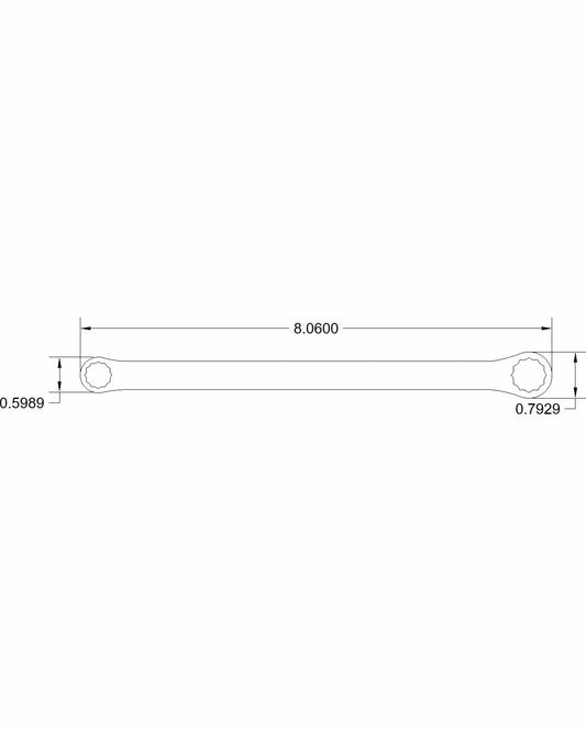 Technical drawing of a mechanical component with dimensions