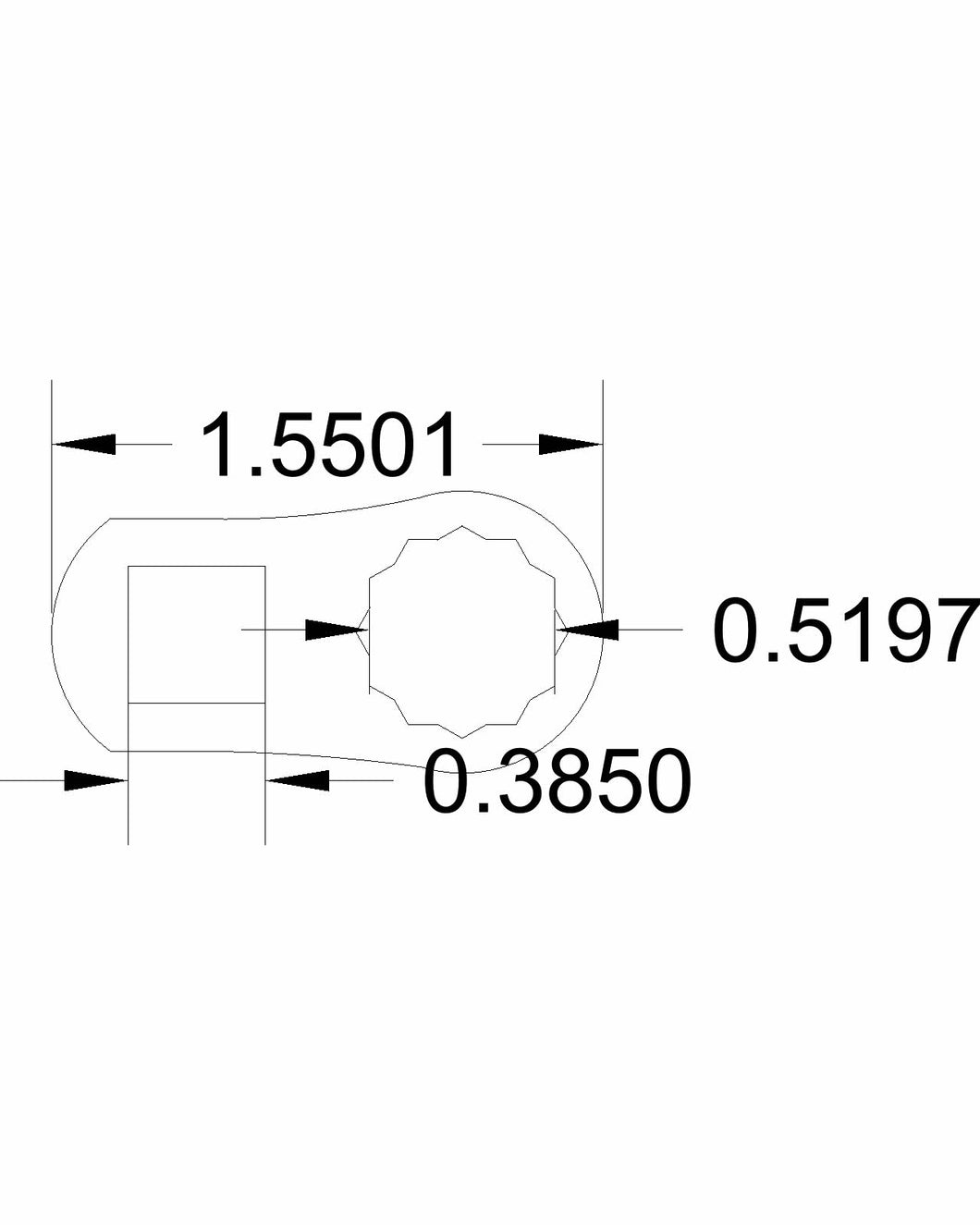 13mm Dog Bone Torque Adapter 3/8